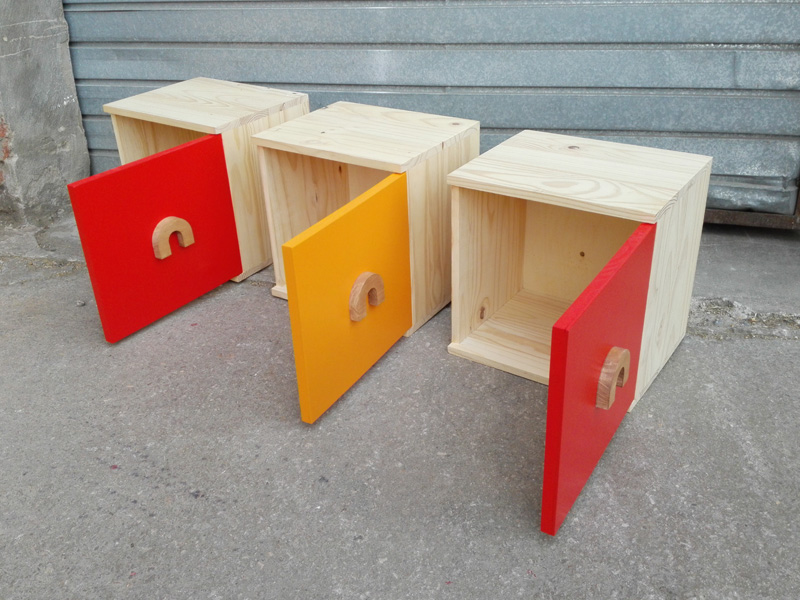 mueble modular infantil +pieza ficticio madera 72.5x72.5x33 1u 36x36x30 12u